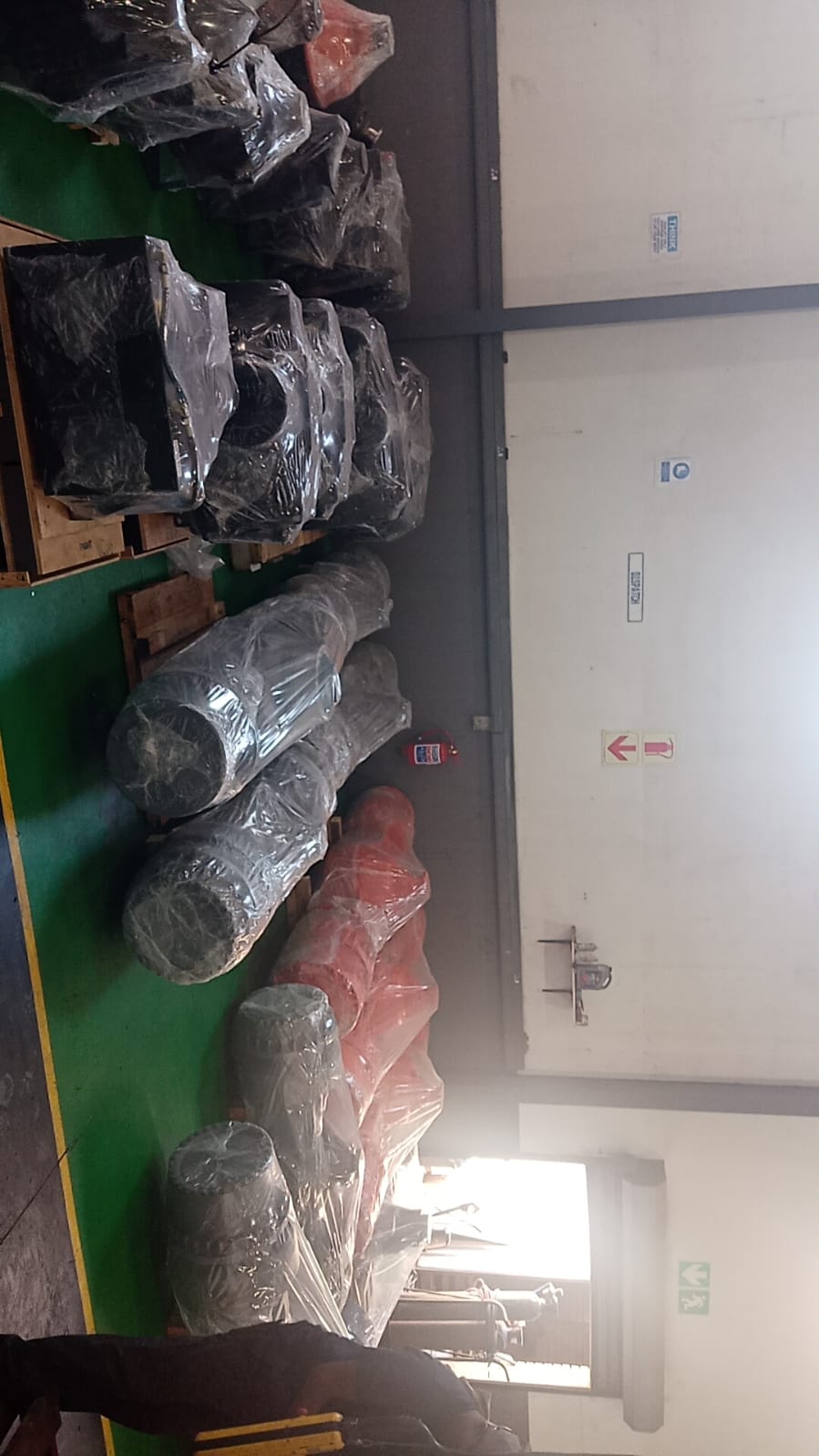 Warehouse packed components ready for dispatch